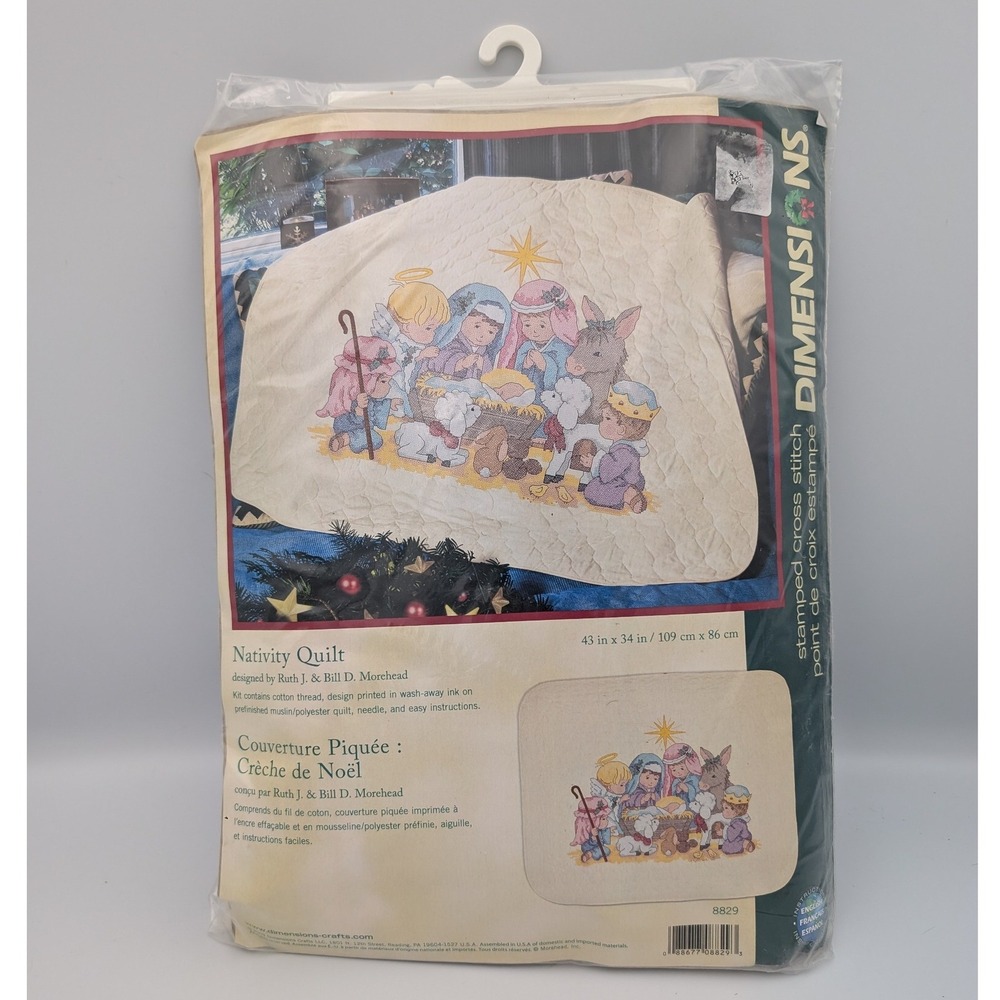 Dimensions Nativity Quilt Stamped Cross Stitch Kit 8829 Christmas 43x34 Morehead